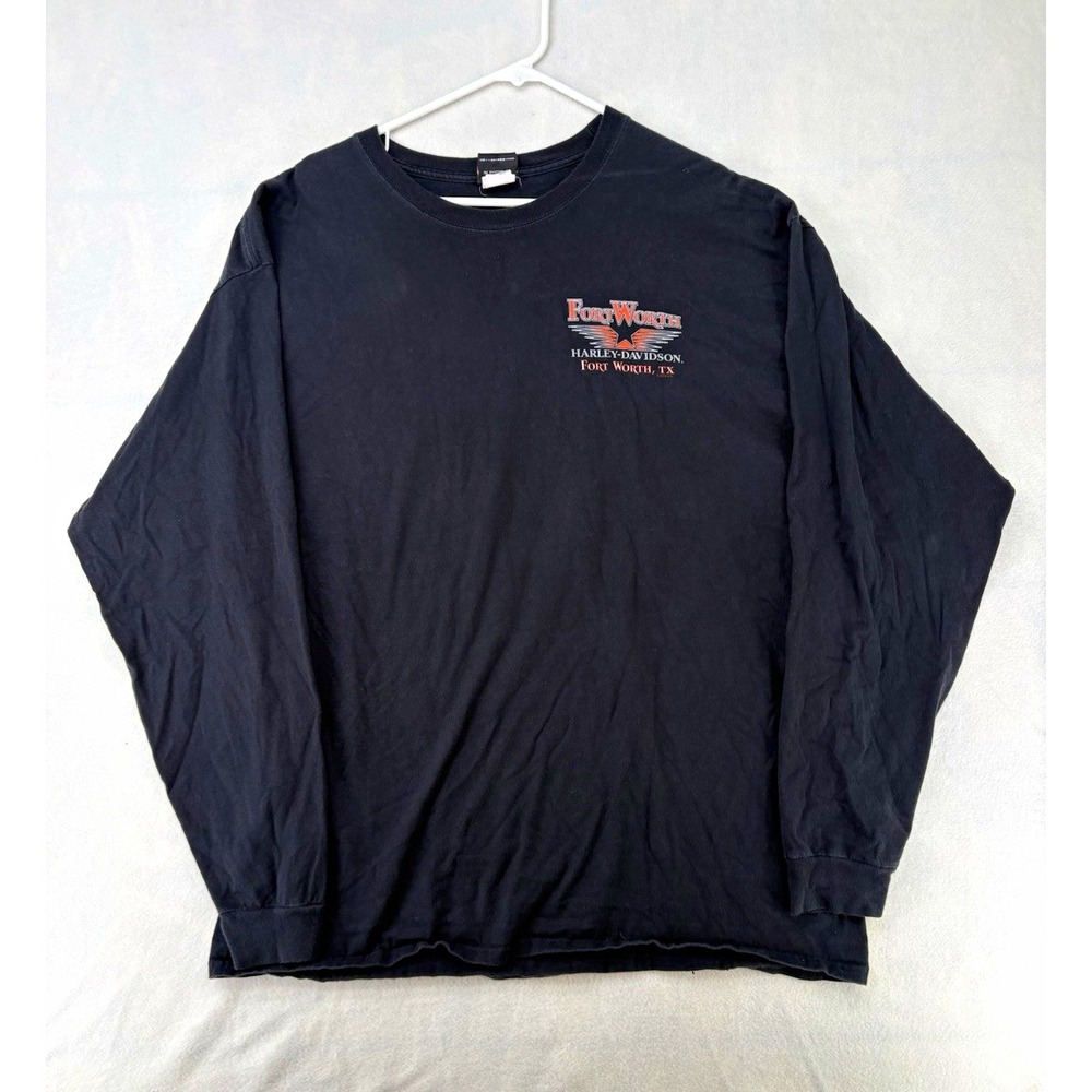 Harley-Davidson Motorcycles Fort Worth TX Texas Black Long Sleeve T-Shirt 2XL